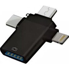 HT-S39 iPhone Type-C Micro USB USB 3.0 Dişi Mouse Flash Otg Adaptör SX39