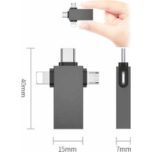 HT-S39 iPhone Type-C Micro USB USB 3.0 Dişi Mouse Flash Otg Adaptör SX39