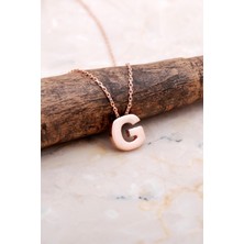 Sümer Telkari G Harfi Rose Gümüş Kolye 7860
