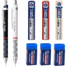 Notpa 2 Adet Rotring Tikky 0.7 Kalem Faber 3 Silgi ve 3 Min Uç
