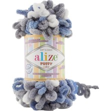 EKS Ticaret Alize ( 5 Adet ) Puffy Color 6075 El Örgü Iplikleri Panduf Battaniye Ipi Atkı Hırka Paspas Ipliği P