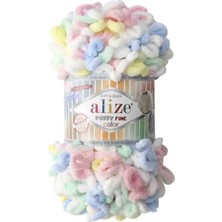 EKS Ticaret Alize 5 Adet Puffy Fine Color El Örgü Ipi Ipliği Renk Kodu 5949