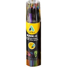 Adel Blackline Boya Kalemi 12 Renk Metal Tüp