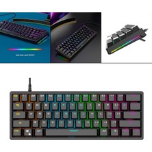 61KEYS Mekanik Oyun Klavyesi Rgb Windows/android Mini Için Aydınlatılmış (Yurt Dışından)