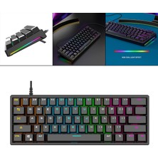 61KEYS Mekanik Oyun Klavyesi Rgb Windows/android Mini Için Aydınlatılmış (Yurt Dışından)