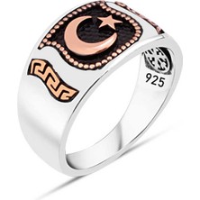 Amberkan Ay-Yıldızlı Erkek Yüzük
