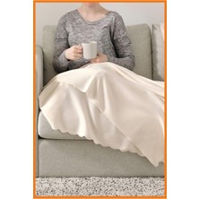 Alony Home Thorgun Örtü 120 x 160 cm %100 Polyester Kırık Beyaz