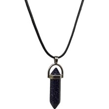 Vipfoni Deri İp Altıgen Çivi Doğal Taş Kolye