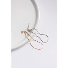 Vioma Aksesuar Çift Unisex Minimal Zincir Bileklikler(Gold-Gümüş)