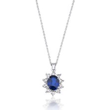 Mas Diamond Safir Oval Kolye