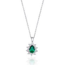 Mas Diamond Emerald Damla Kolye