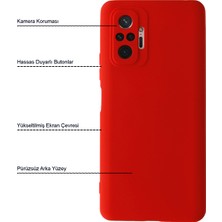 Kzy Xiaomi Redmi Note 10 Pro Kapak Içi Kadife Kamera Korumalı Lansman Silikon Kılıf - Kırmızı