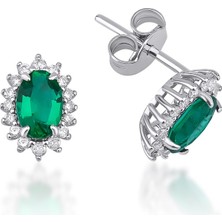 Mas Diamond Emerald Oval Küpe