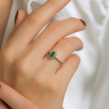 Mas Diamond Emerald Oval Yüzük