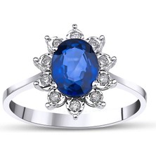 Mas Diamond Safir Oval Yüzük