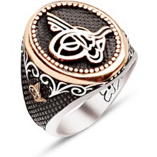 Amberkan Gümüş Osmanlı Tuğralı Yüzük