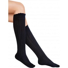 Secret Moda Dafne Desenli Daymod 200 Den Çok Kalın Çocuk Dizaltı Çorabı Kışlık