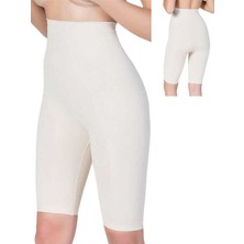 Secret Moda Yüksek Bel Uzun Toparlayıcı Paçalı Kadın Korse Ten