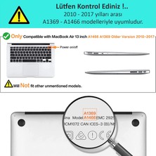 Z-Mobile MacBook Air 13 A1466 A1369 2010 2017 Uyumlu Kılıf Kapak Şeffaf Parlak Koruyucu Kılıf