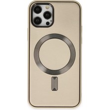 iPhone 12 Pro Uyumlu Coco Deri Magneticsafe Silikon Telefon Kılıfı