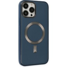 Gritty iPhone 13 Pro Uyumlu Coco Deri Magneticsafe Silikon Telefon Kılıfı