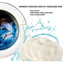 Budors Bamboo Makyaj Temizleme Pedi Organik Pamuk Yıkanabilir Tekrar Kullanılabilir Makyaj Pedi 4 Adet