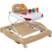 Babyhope 219 Tobby Salla Yürüteç Kahve Müzikli Oyuncaklı Lüks Yürüteç Örümcek