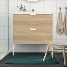 Hobiceyiz Banyo Paspası, Gri-Turkuaz, 50X80 Cm, Södersjön