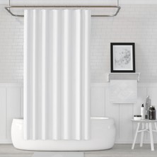 Beyaz Banyo Perdesi 180X200 Duş Perdesi Tek Kanat Banyo Perdeleri - Su Geçirmez Küvet Perde