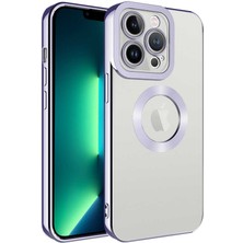 CoverZone iPhone 12 Pro Max ile Uyumlu Kılıf Kamera Korumalı Logo Gösteren Colored Z-Omega Kapak Lila