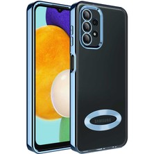 CoverZone Galaxy A23 ile Uyumlu Kılıf Kamera Korumalı Logo Gösteren Colored Z-Omega Sierra Mavi