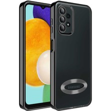 CoverZone Galaxy A23 ile Uyumlu Kılıf Kamera Korumalı Logo Gösteren Colored Z-Omega Siyah