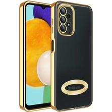 CoverZone Galaxy A23 ile Uyumlu Kılıf Kamera Korumalı Logo Gösteren Colored Z-Omega Gold