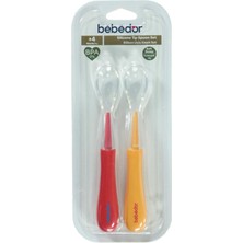 Bebedor 2'li Silikon Uçlu Kaşık 4+ Ay Kırmızı