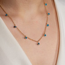 Adil Idil Kuyumculuk 14 Ayar Nazar Boncuk Sıralı Kolye