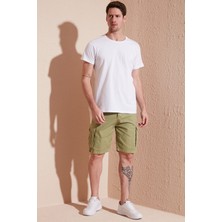 Buratti Yazı Baskılı Bisiklet Yaka  Pamuk Slim Fit Basic T Shirt Erkek T Shirt 541TACTICAL