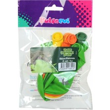 Balonevi  TVJ8013 4+1  Vahşi Jurassic Parti Baskılı Pastel Balon 12 Inç 8li -Balonevi