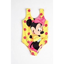 Rs Ramuni Kız Çocuk Mayo Mickey Maouse Sarı Dijital Baskılı Deniz Havuz Mayosu
