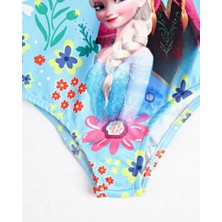 Rs Ramuni Kız Çocuk Mayo Mavi Disney Dijital Baskılı Deniz Havuz Mayosu