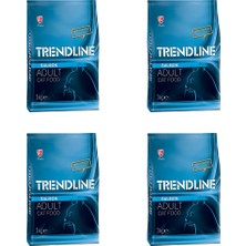 Trendline Somonlu Yetişkin Kedi Maması 1 kg x 4 Adet Lezzetli Somon Balığı Aromasıyla