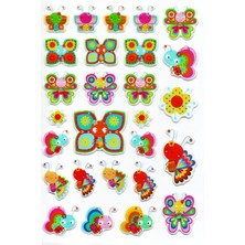 Limmy Sticker Kabartmalı A4 Boyutunda Stiker Defter, Planlayıcı Etiket (LIM007) - Sevimli Kelebekler