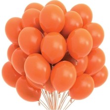 Hknys 100 Adet Turuncu Renk Balon-+ Balon Zinciri Balon Bandı Balon Pompası