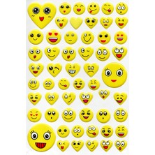 Limmy Sticker Kabartmalı A4 Boyutunda Stiker Defter, Planlayıcı Etiket (LIM204) - Kalpli Gülenyüz