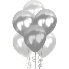 Kikajoy Metalik Gümüş Balon 100'LÜ