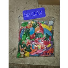 Atom 5 Paket Punch Lastikli Balon 500 Adet Atom