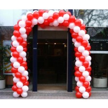 Best Parti 100 Adet Metalik Kırmızı,beyaz Balon+ 5 mt Balon Zinciri