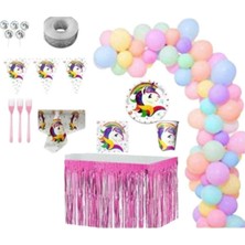 Mfm Parti Unicorn 24 Kişilik Lüks Hazır Doğum Günü Seti