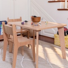 Minik Fare Montessori Ahşap Çocuk Masa ve Sandalye Takımı (Masa + 2 Sandalye)
