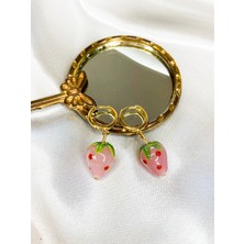 Sıne Accessory Pembe Çilek Küpe