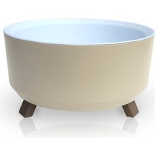 ToXA Ayaklı Süzgeçli Kaktüs Sukulent Menekşe Saksısı 2,25 Litre Krem 22CM Plastik Aranjman Saksı No3